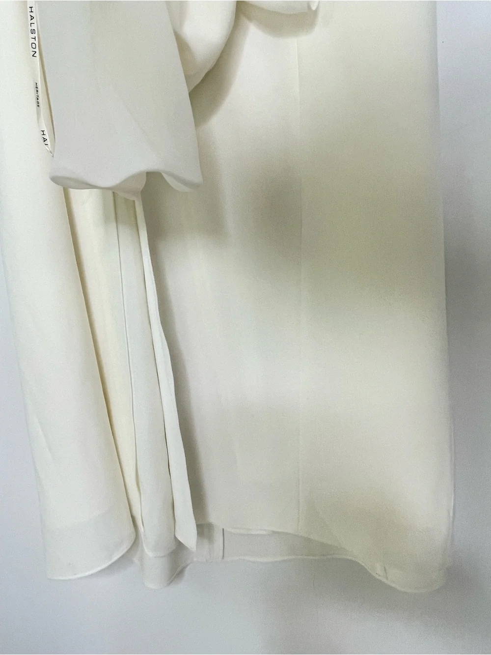 Dress | Halston Heritage NWT Cream Capelet Sheer Sleeve A Line Gown | Size 6 M - Picture 15 of 16
